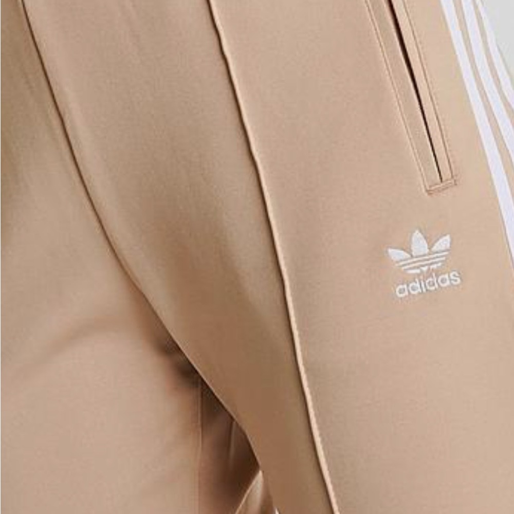 adidas Beige Trefoil Track suit with White Stripes